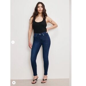 Good American Good Petite Skinny Jeans Size‎ 16 Dark Wash Tummy Smoothing (L)